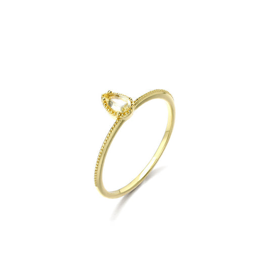 925 Sterling Silver 14K Gold Topaz Pearl Stackable Rings