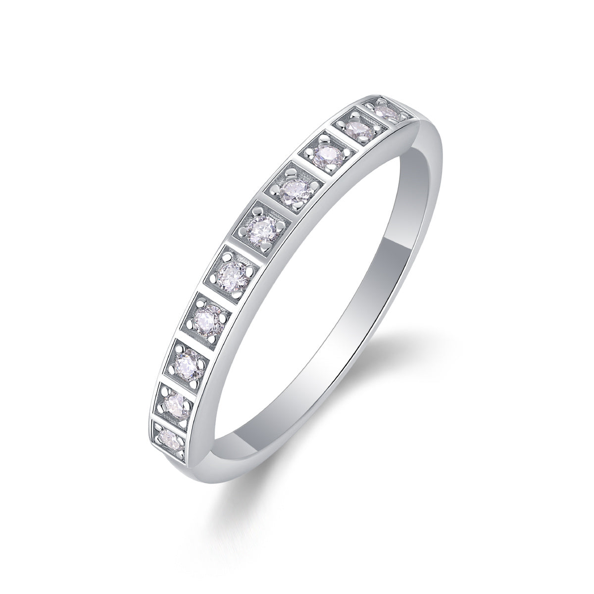 925 Sterling Silver Moissanite Ring Band
