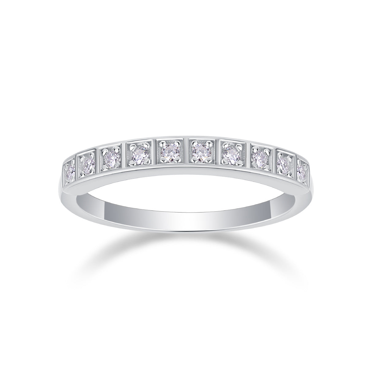 925 Sterling Silver Moissanite Ring Band