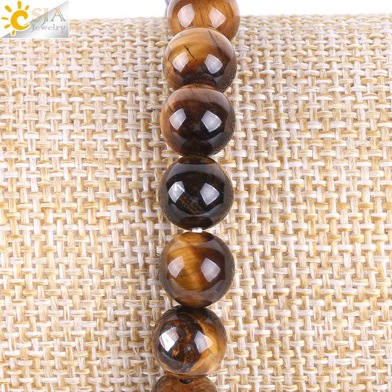Sliver Natural Tiger Eye Tree Bracelet