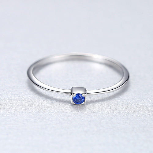 925 Sterling Silver Stackable Solitaire Gemstone Ring