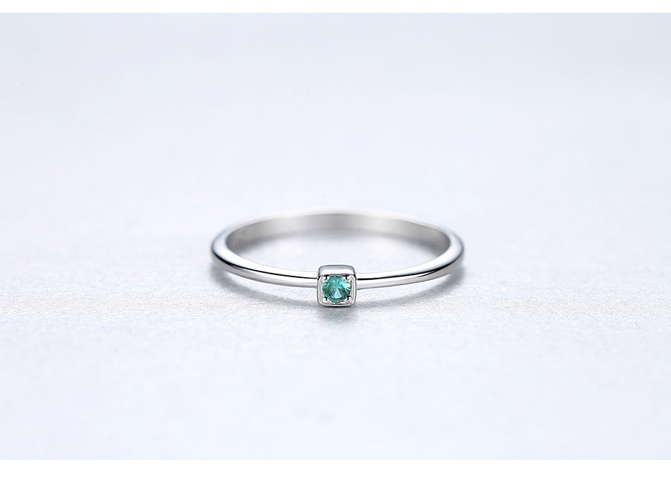 925 Sterling Silver Stackable Solitaire Gemstone Ring