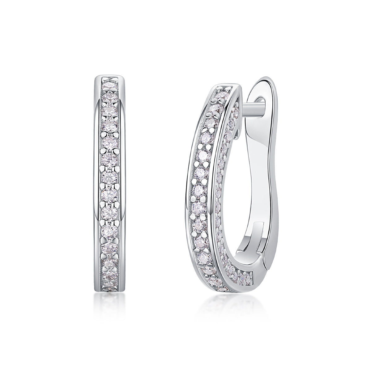 925 Sterling Silver Moissanite Hoop Earrings