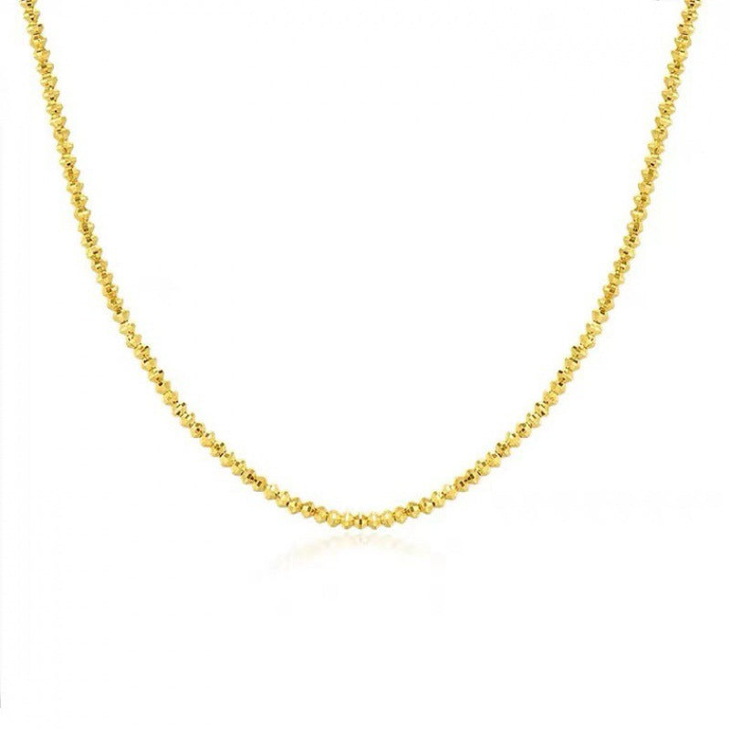 18K Gold Beaded Wave Chain Necklace