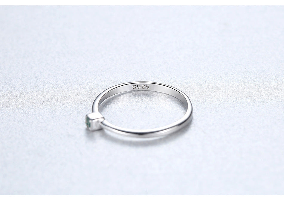 925 Sterling Silver Stackable Solitaire Gemstone Ring