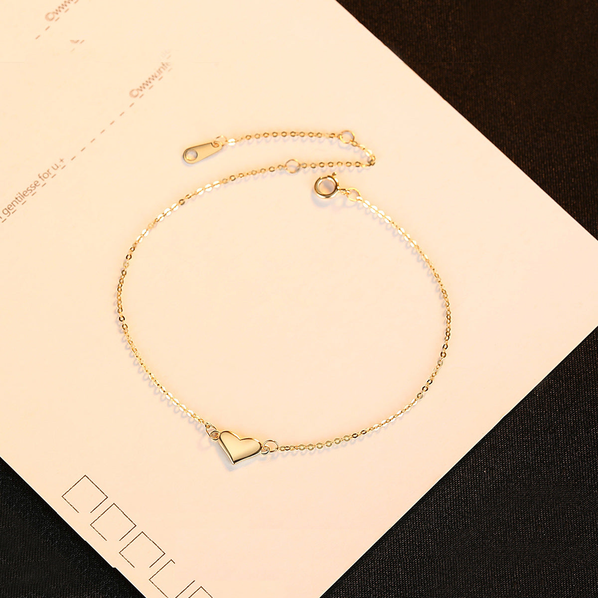 14K Gold Heart Bracelet