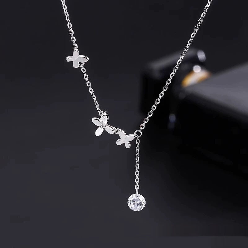 925 Sterling Silver Butterfly Anklet