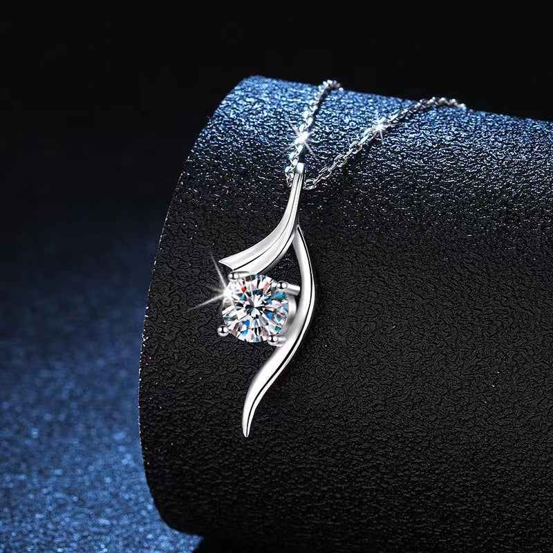 925 Sterling Silver 1 carat Moissanite Solitaire Necklace