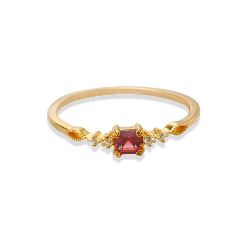 925 Sterling Silver Garnet Ring