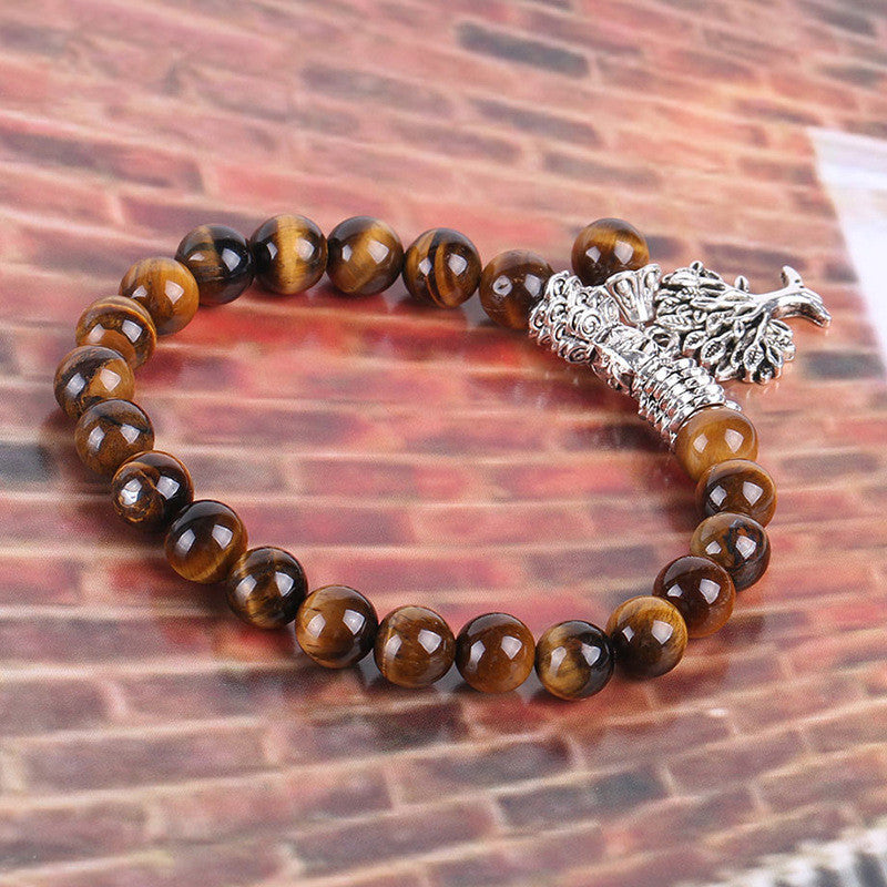 Sliver Natural Tiger Eye Tree Bracelet