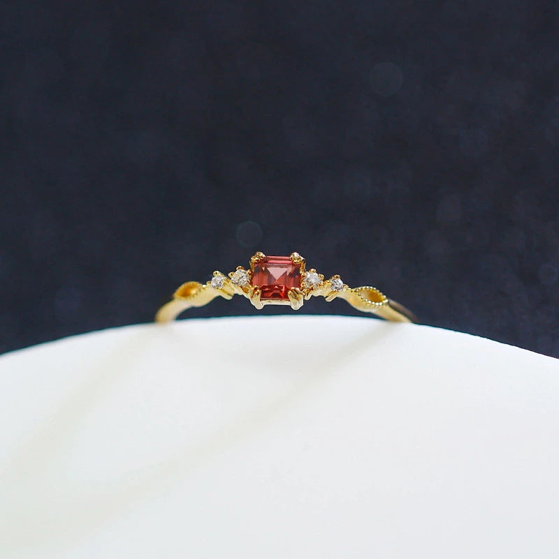 925 Sterling Silver Garnet Ring