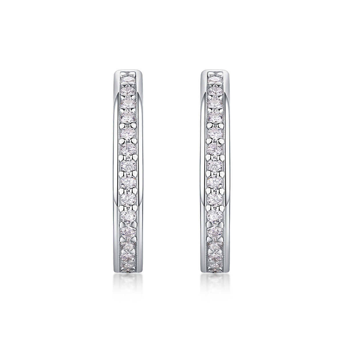 925 Sterling Silver Moissanite Hoop Earrings