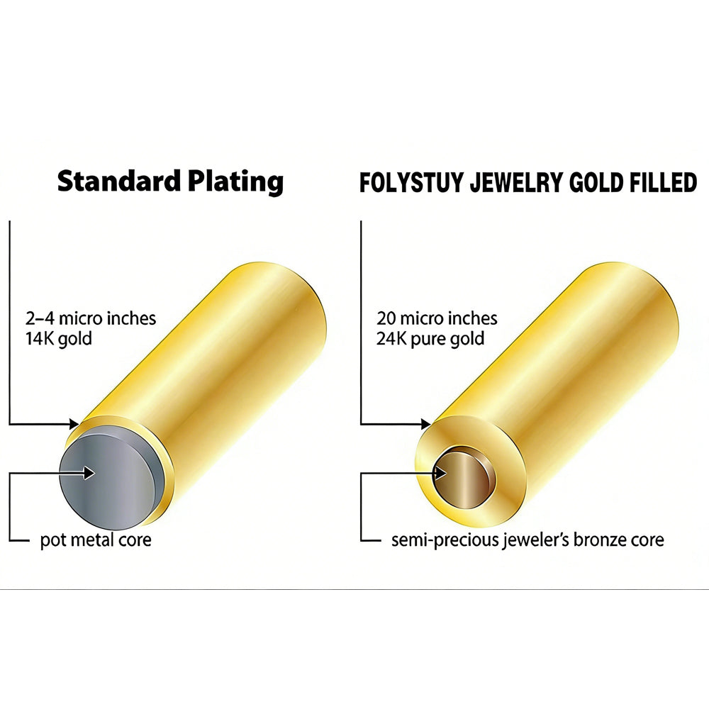 24K Pure Gold Filled Heart Bracelet