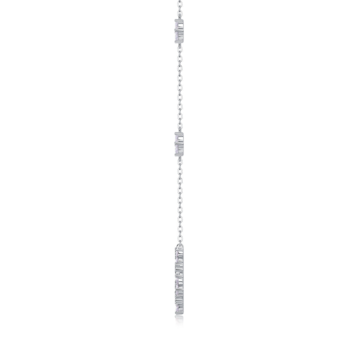 925 Sterling Silver Platinum Moissanite Necklace